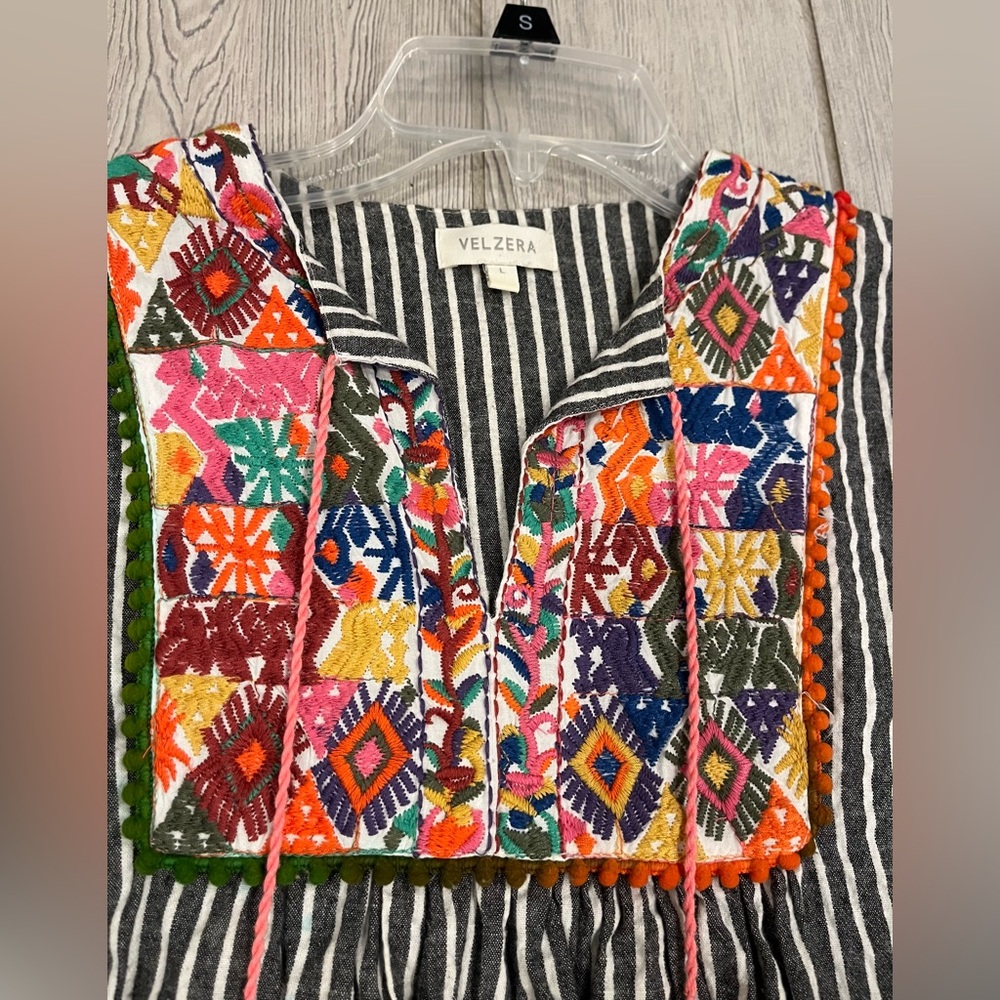 Velzera Embroidered Stripe Top /Dress - Picture 8 of 14